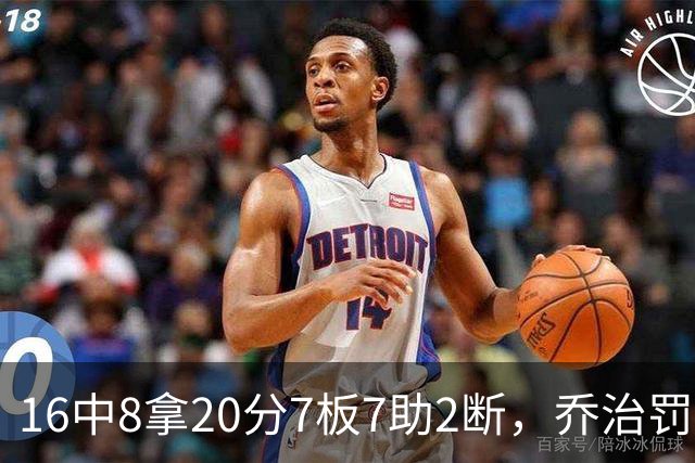 16中8拿20分7板7助2断，乔治罚球3中3正负值-2
